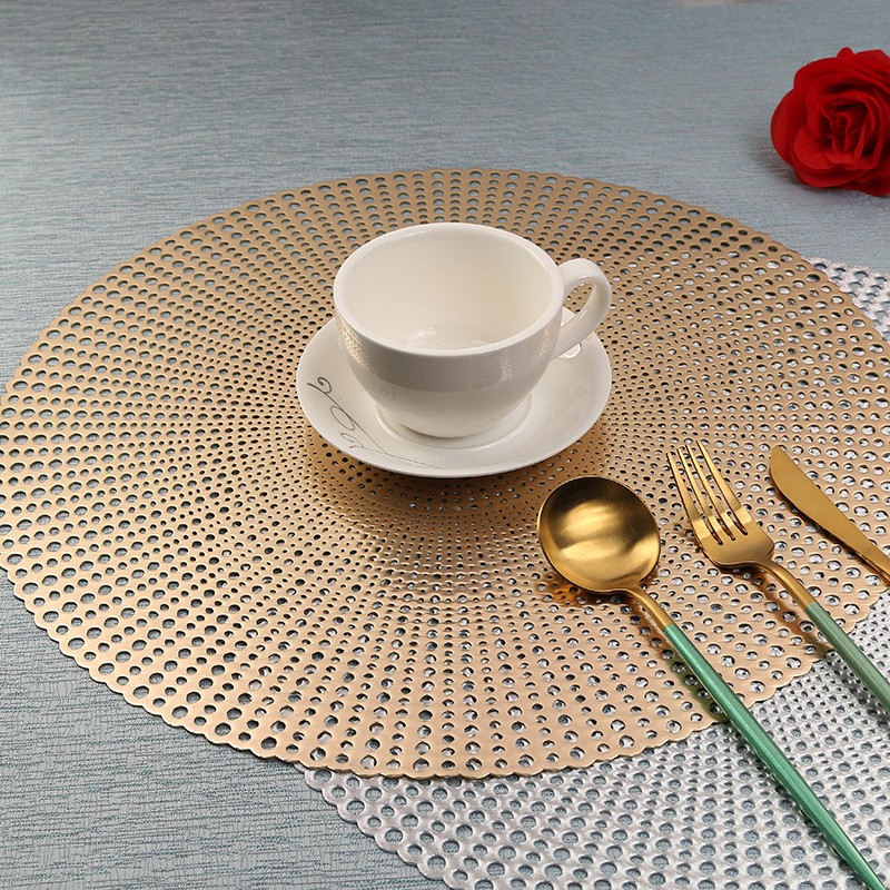 Firework patterned circular hollowed-out placemats, heat insulation and anti-slip, oil-proof plate MATS, coasters, coffee cup MATS and bowl MATS for family hotels detail image 8