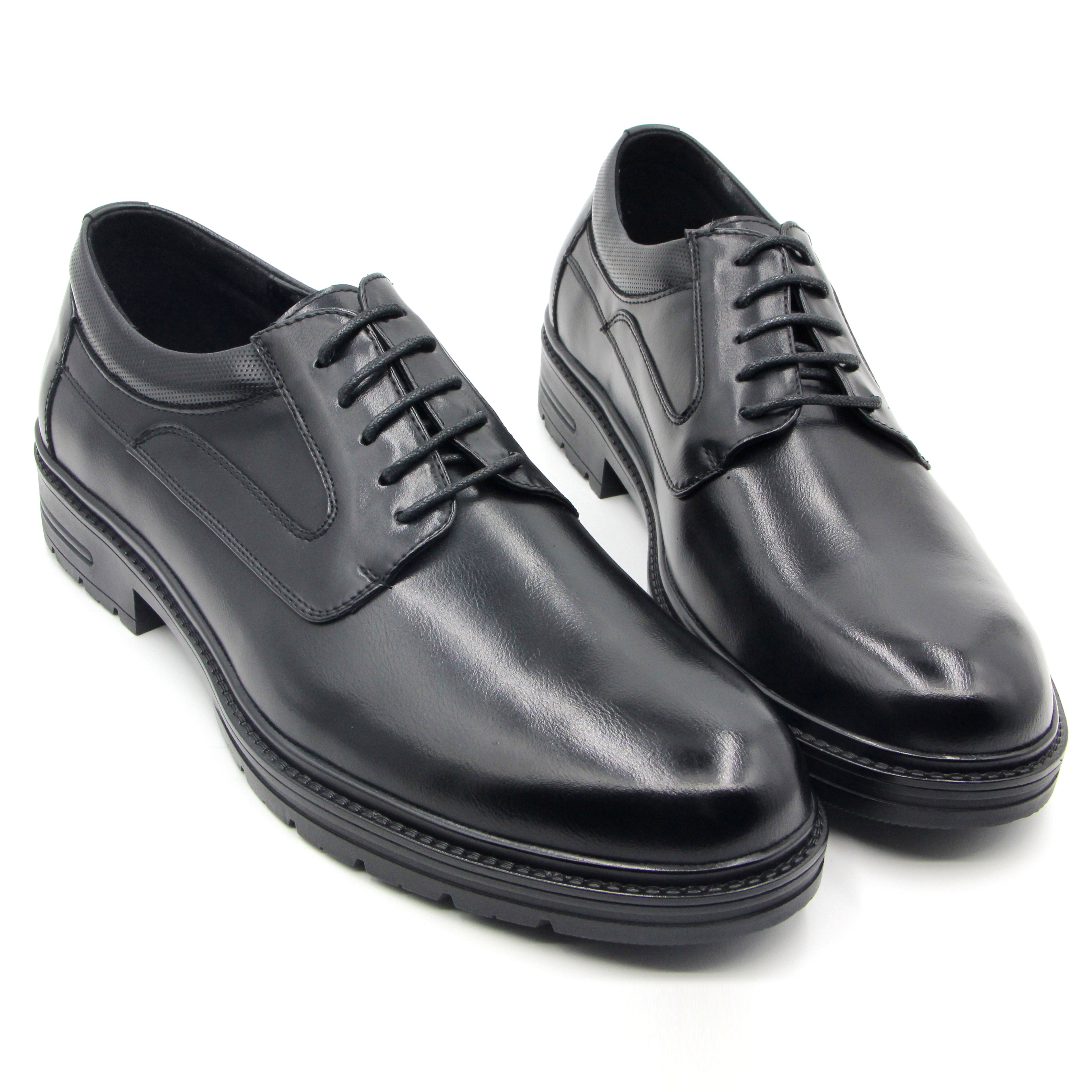 2021新款英伦透气系带工装鞋外贸圆头大码男鞋中老年低帮休闲皮鞋详情图1