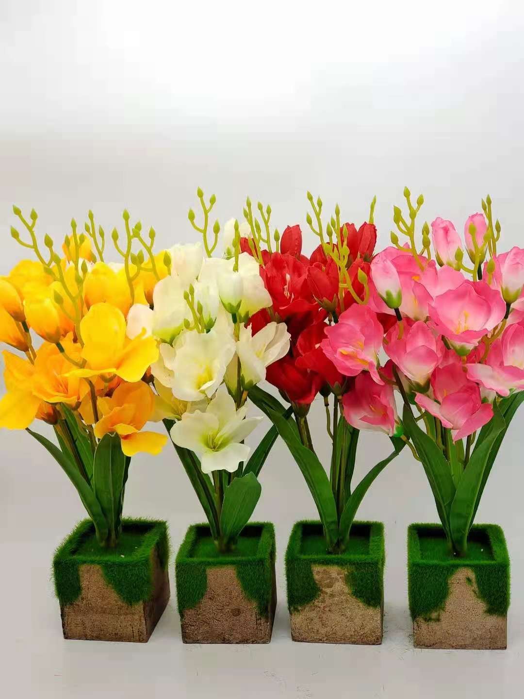 20 artificial flower orchids, flower art potted plants, creative plant bonsai, indoor living room decoration ornaments, potted plants detail image 1