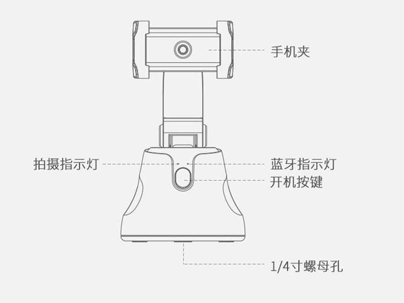 爱随拍360智能跟拍云台 物体跟踪摄像AI人脸识别网红抖音直播云台详情图7