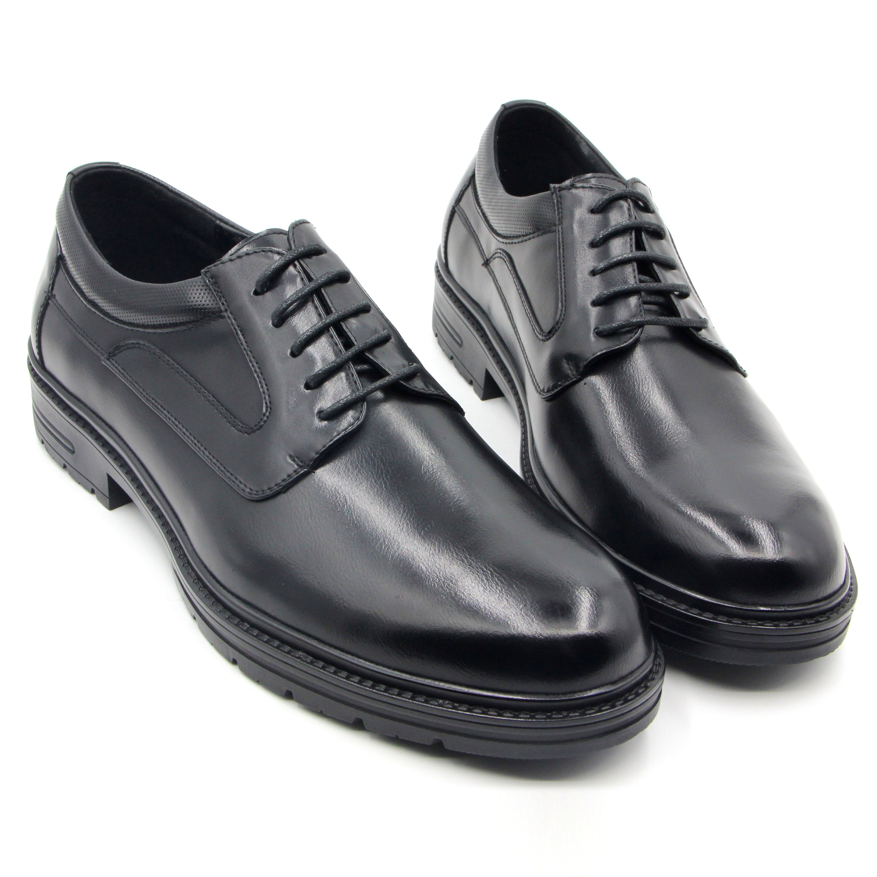 2021新款英伦透气系带工装鞋外贸圆头大码男鞋中老年低帮休闲皮鞋