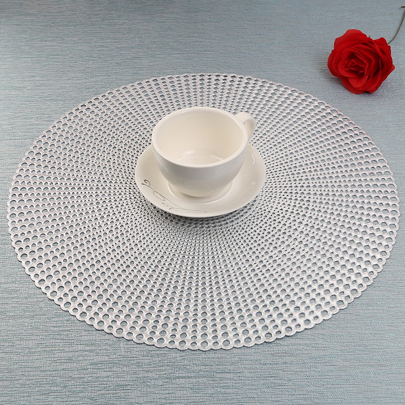 Firework patterned circular hollowed-out placemats, heat insulation and anti-slip, oil-proof plate MATS, coasters, coffee cup MATS and bowl MATS for family hotels detail image 2