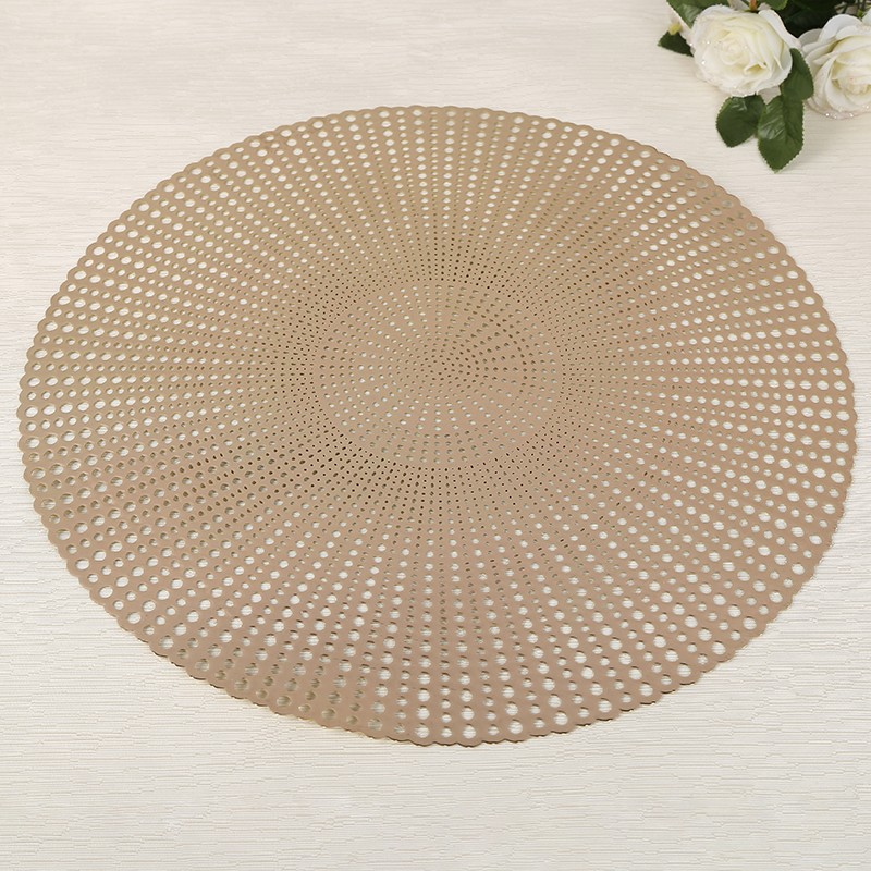 Firework patterned circular hollowed-out placemats, heat insulation and anti-slip, oil-proof plate MATS, coasters, coffee cup MATS and bowl MATS for family hotels detail image 11