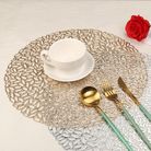 纯色瓜子圆形餐垫 PVC镂空隔热中式西式家用酒店餐垫杯垫盘垫批发