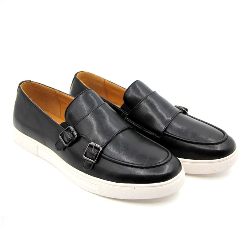 亚马逊新款一脚蹬乐福鞋欧美复古孟克鞋外贸大码跨境休闲男士板鞋详情图2