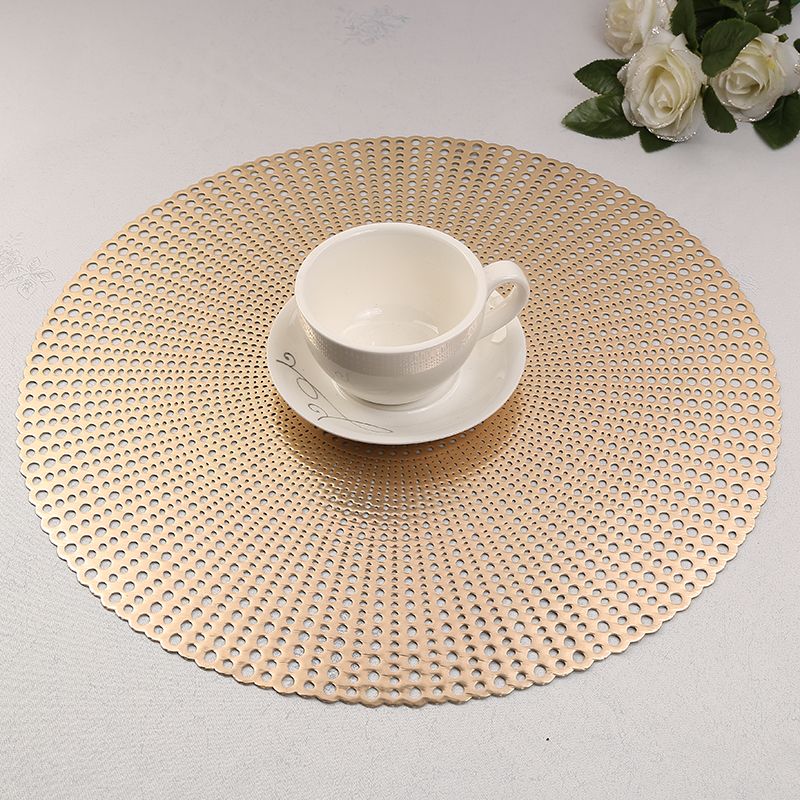 Firework patterned circular hollowed-out placemats, heat insulation and anti-slip, oil-proof plate MATS, coasters, coffee cup MATS and bowl MATS for family hotels Specification image