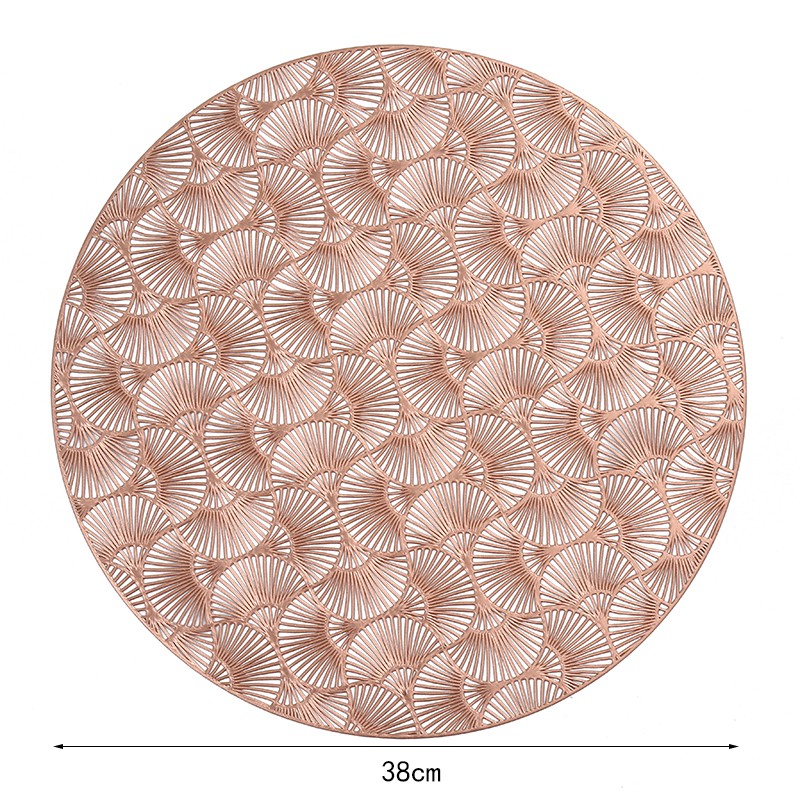 创意西餐垫 咖啡杯垫 pvc银杏叶镂空餐桌垫 防水易打理防滑圆形杯垫批发详情8