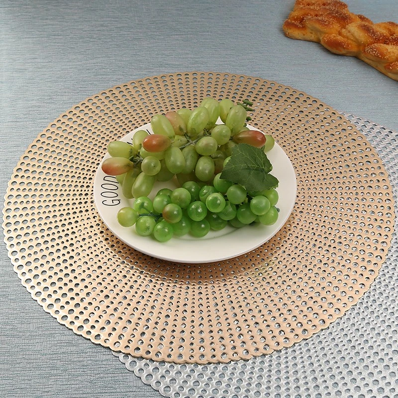 Firework patterned circular hollowed-out placemats, heat insulation and anti-slip, oil-proof plate MATS, coasters, coffee cup MATS and bowl MATS for family hotels detail image 4