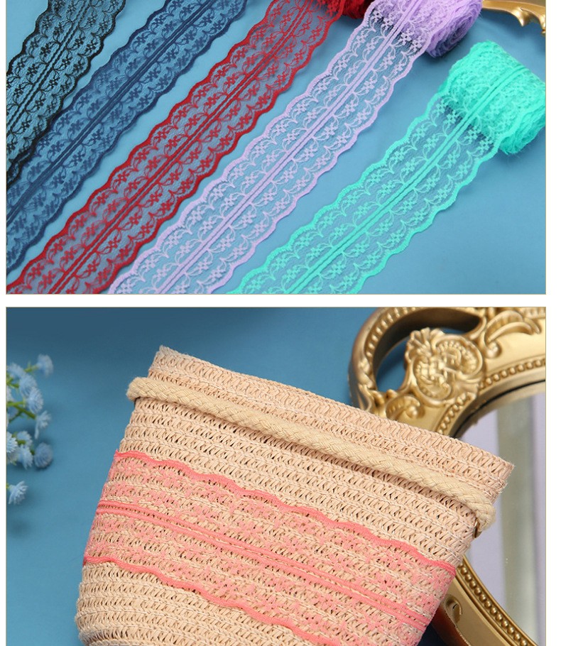 The manufacturer has 4.5cm colorful non-elastic lace trim diy accessories for clothing, underwear, bags, skirts and knitted lace in stock detail image 15
