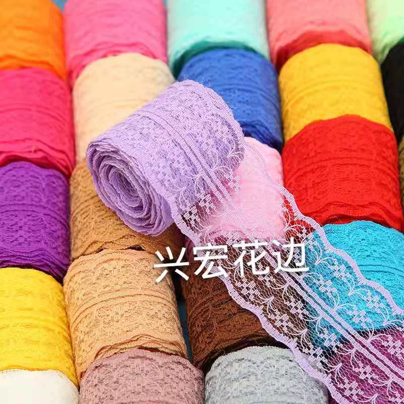 The manufacturer has 4.5cm colorful non-elastic lace trim diy accessories for clothing, underwear, bags, skirts and knitted lace in stock Application Scenario