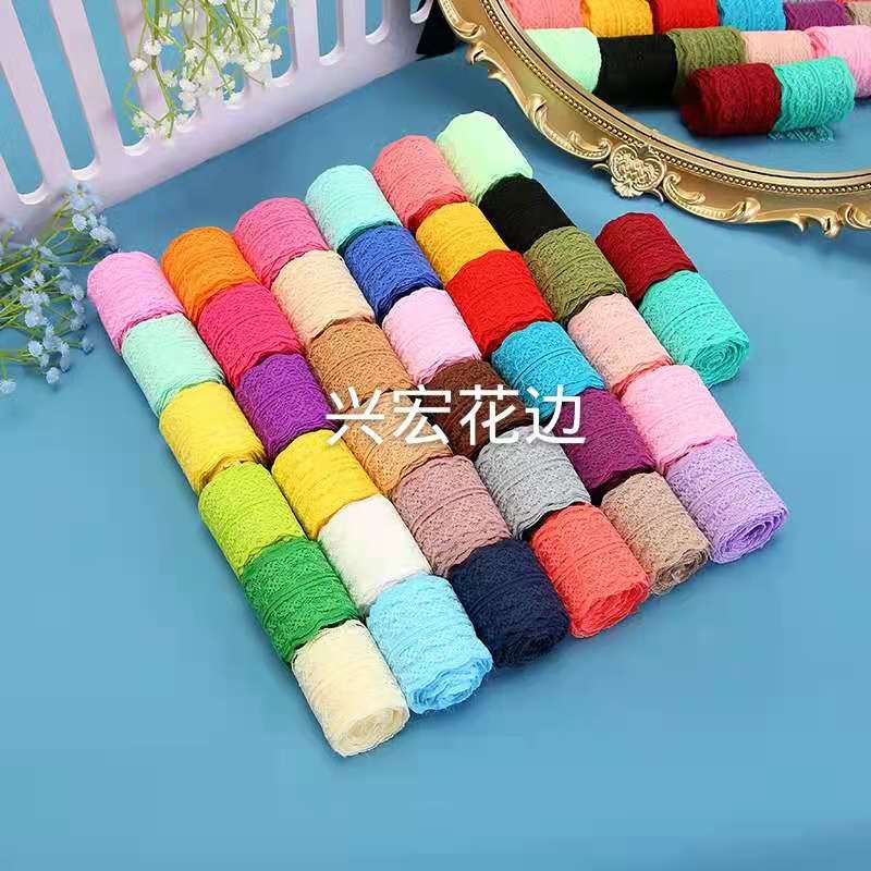 The manufacturer has 4.5cm colorful non-elastic lace trim diy accessories for clothing, underwear, bags, skirts and knitted lace in stock details Picture