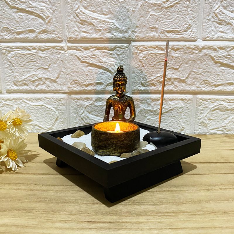 Cross - border resin crafts Buddha candlestick ornaments antique creative porch home SPA beauty salon accessories