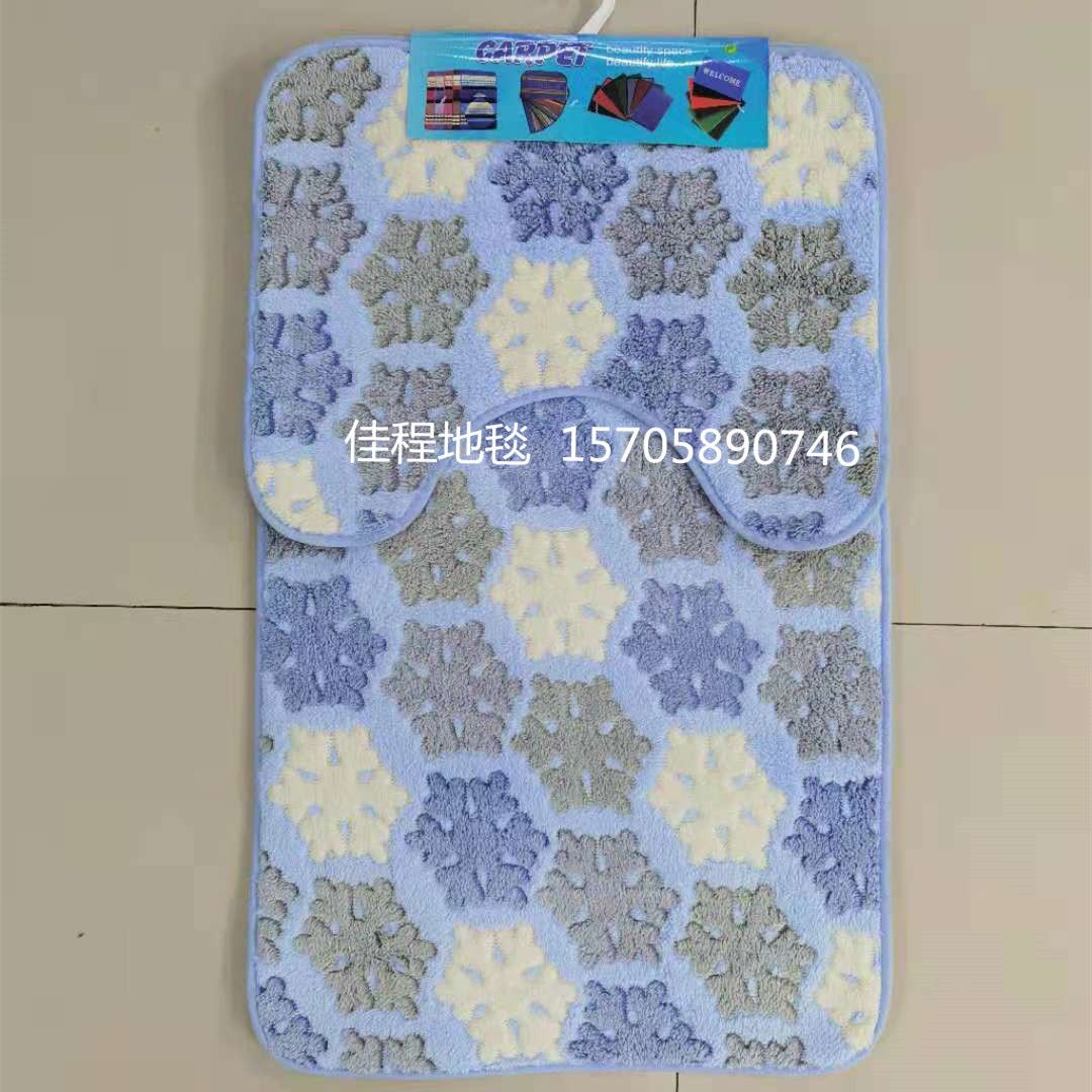 Coral velvet toilet two-piece set, coral velvet floor mat, flannel floor mat, anti-slip floor mat, toilet combination floor mat details Picture