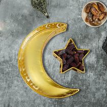 Eid dinner plate tray with iron moon and star decoration