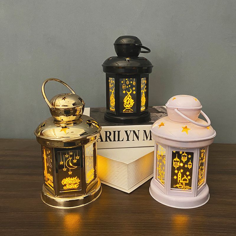 Spot Ramadan LED lantern EID Plastic Lantern Ramadan decorative pattern custom