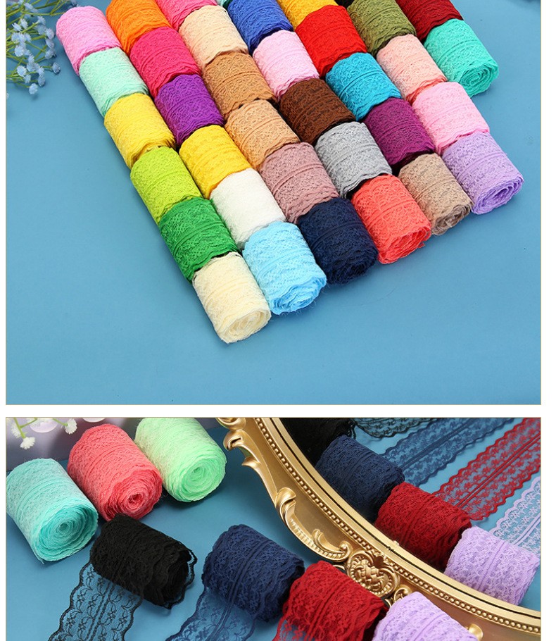 The manufacturer has 4.5cm colorful non-elastic lace trim diy accessories for clothing, underwear, bags, skirts and knitted lace in stock detail image 14