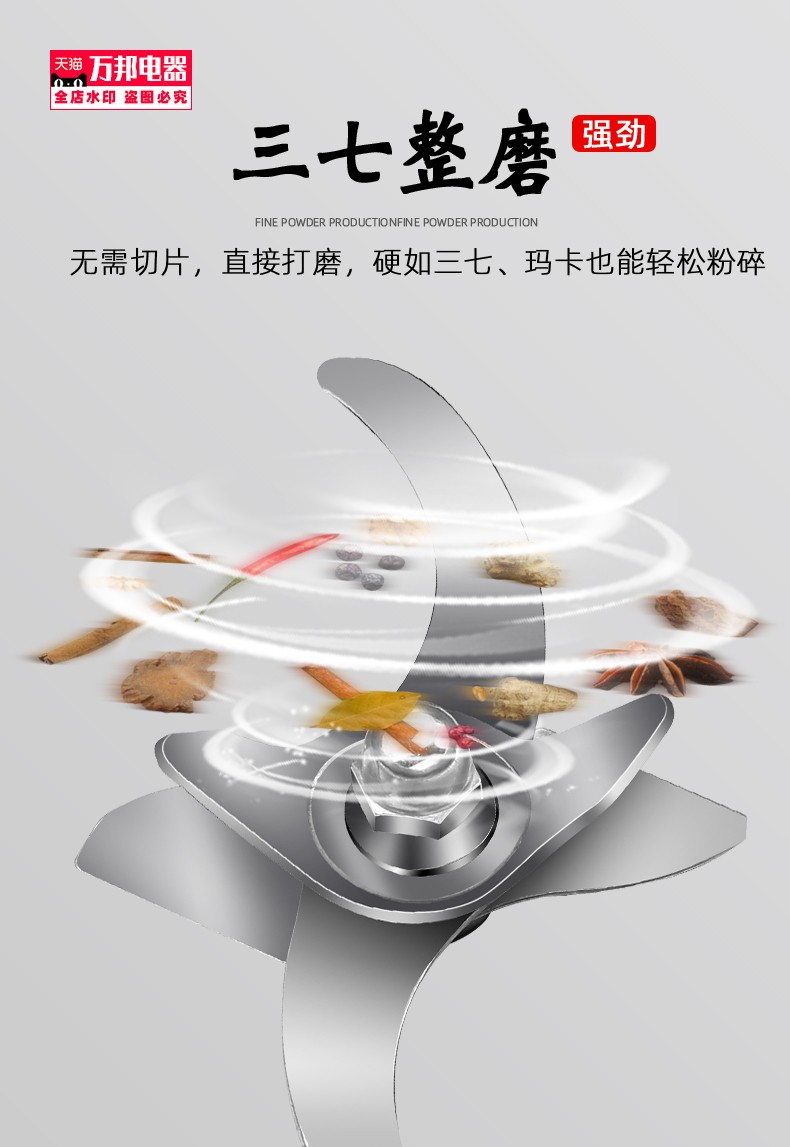 打碎机调料磨粉机厨房家用小型工具新款食物米粉打磨机水洗破碎详情图3