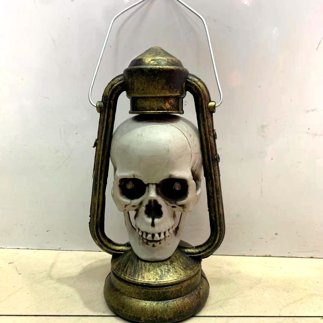 小马灯鬼灯万圣节摆件鬼屋挂件带LED彩灯眼睛发光恐怖道具图