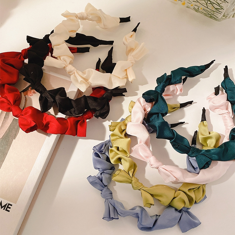 复古法式夏季发箍女蝴蝶结绸缎发窟头箍发卡夏天头饰超仙公主风捆