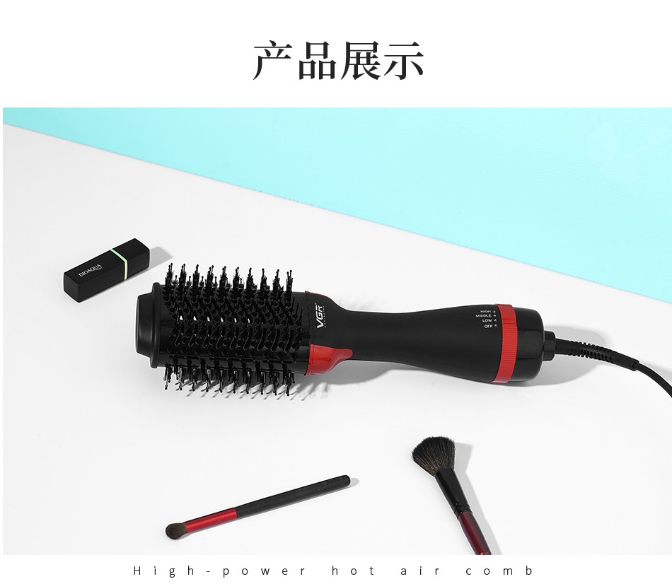 V-416 Household curling iron, powerful wind force, negative ion hair care, hot air comb, salon curling comb pic 10