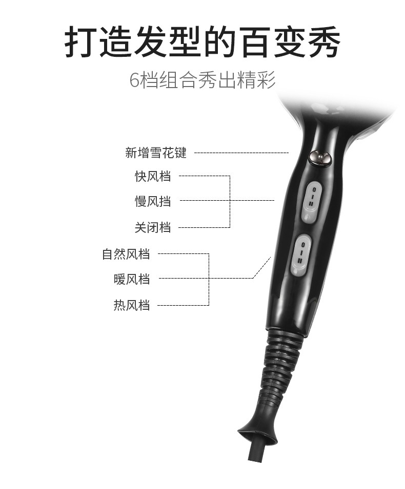 V-413 Cross-border e-commerce hair dryer, foreign trade negative ion hair dryer, household high-power electric hair dryer, salon pic 9