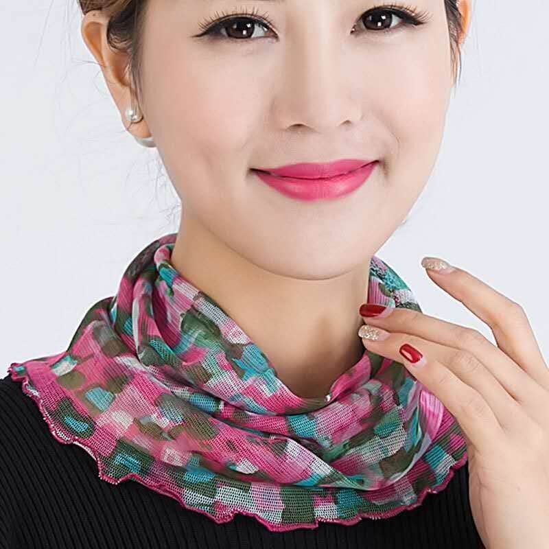 Jane Eyre Silk, 100% mulberry silk mesh, real silk scarf, headscarf, silk scarf, sunshade, Korean style, versatile, false collar neck cover for women pic 1