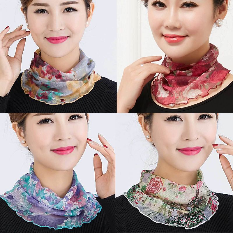 Jane Eyre Silk, 100% mulberry silk mesh, real silk scarf, headscarf, silk scarf, sunshade, Korean style, versatile, false collar neck cover for women