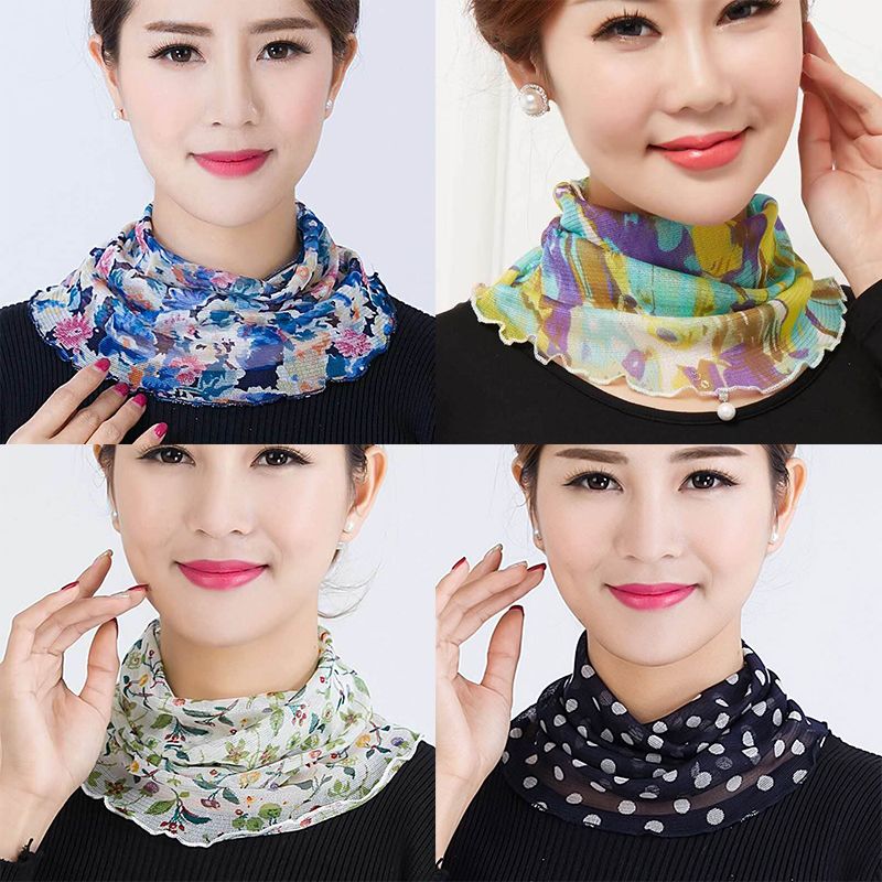Jane Eyre Silk, 100% mulberry silk mesh, real silk scarf, headscarf, silk scarf, sunshade, Korean style, versatile, false collar neck cover for women details Picture