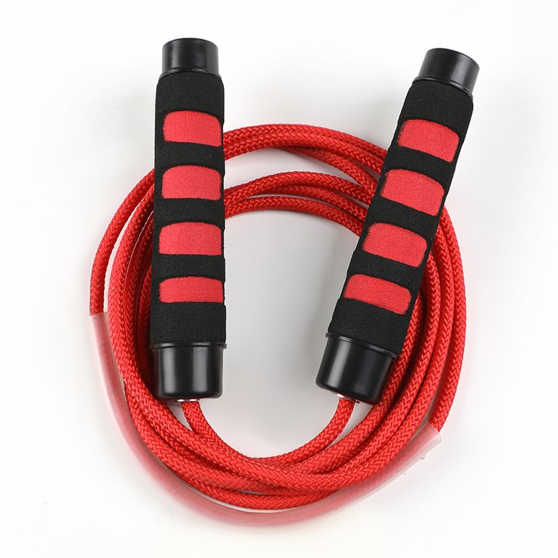[厂家直销]跳绳专业绳亚马逊中学生跳绳中考专用运动pvc轴承棉绳跳绳红色黑色可带负重细节图