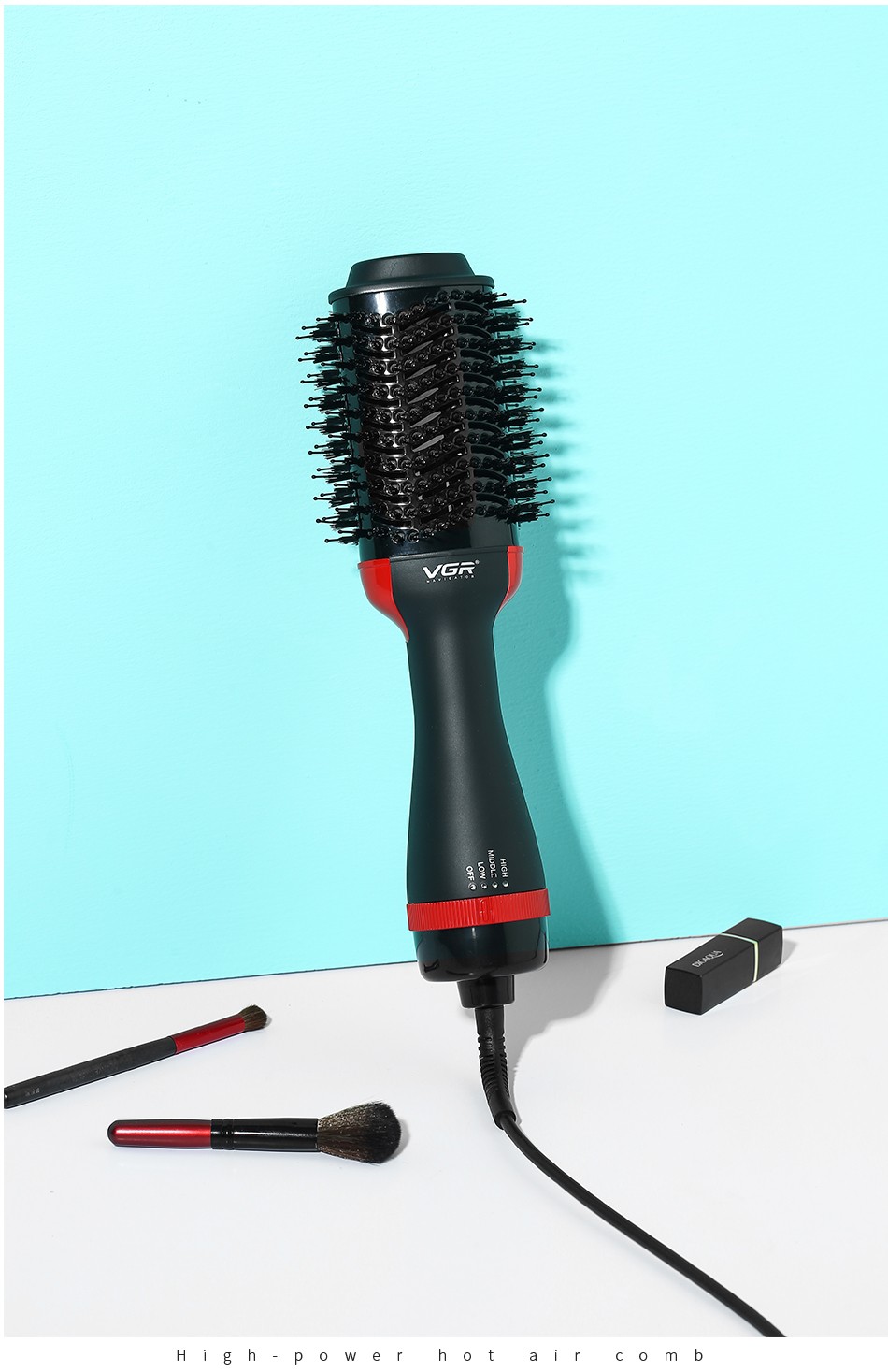 V-416 Household curling iron, powerful wind force, negative ion hair care, hot air comb, salon curling comb pic 11