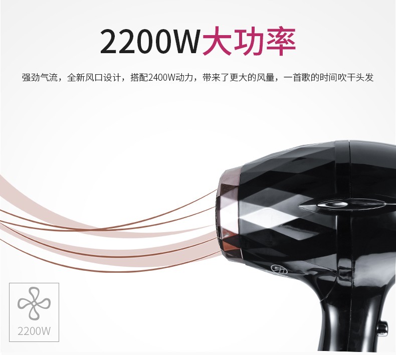 V-413 Cross-border e-commerce hair dryer, foreign trade negative ion hair dryer, household high-power electric hair dryer, salon pic 3