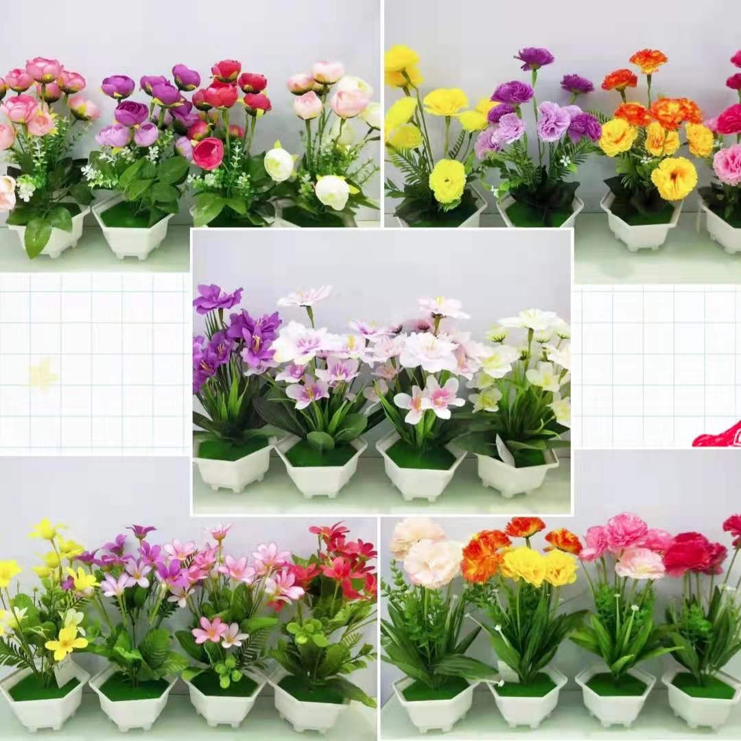 Artificial green plants, potted plants, silk flowers, flower arrangements, bouquets, fences, artificial flowers, floral art sets, living room home decoration items detail image 1