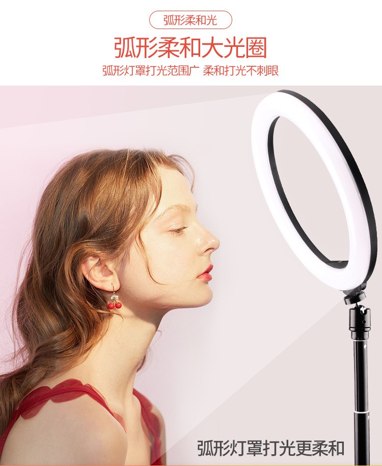 厂家直销RGB直播补光灯炫彩主播美颜灯10寸七彩色创意摄影环形灯详情图8