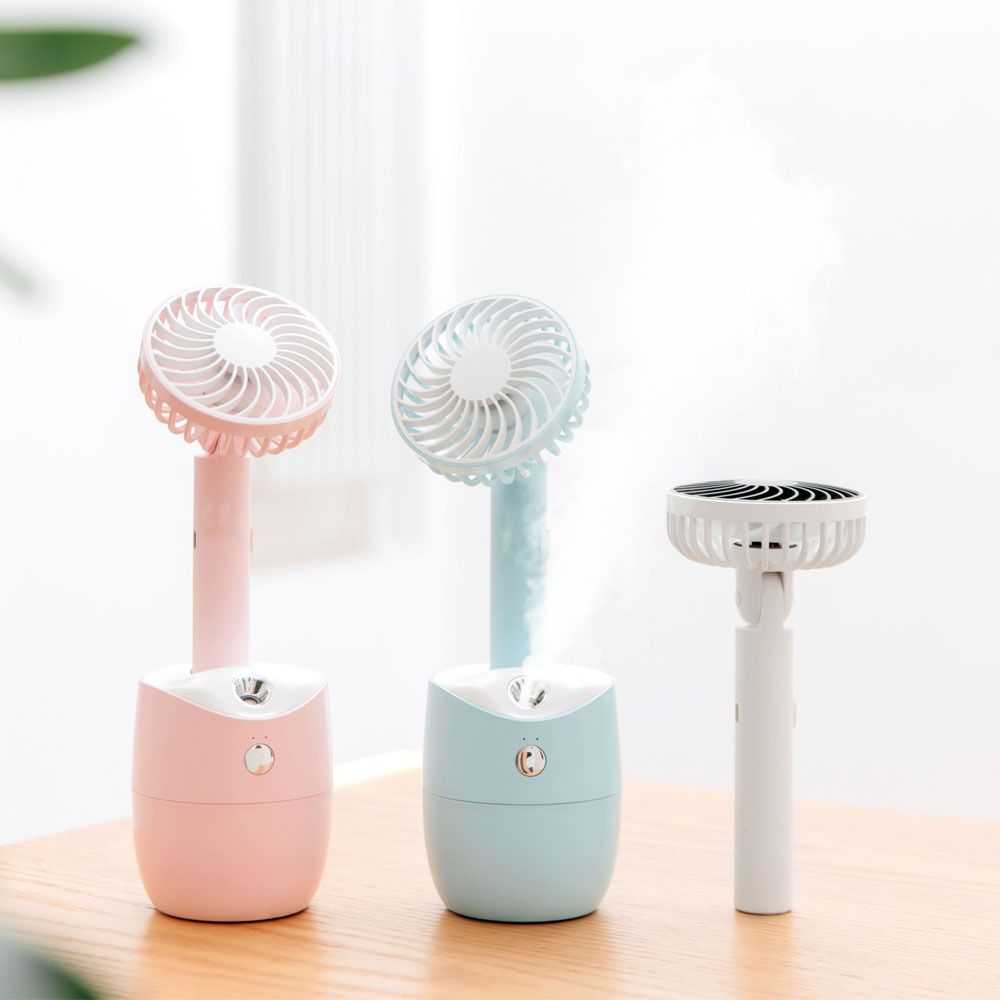 New creative 2-in-1 spray shaking head fan Separated desktop air humidifier USB charging fan