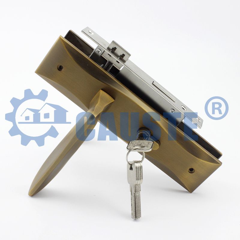 Zinc-aluminum alloy room door lock, antique door handle lock with a plate details Picture