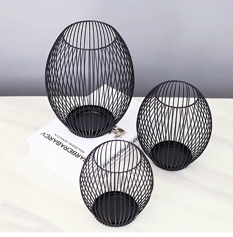 Nordic minimalist iron candlestick decoration, led simulation candle holder, coffee restaurant, creative indoor home craft detail image 4