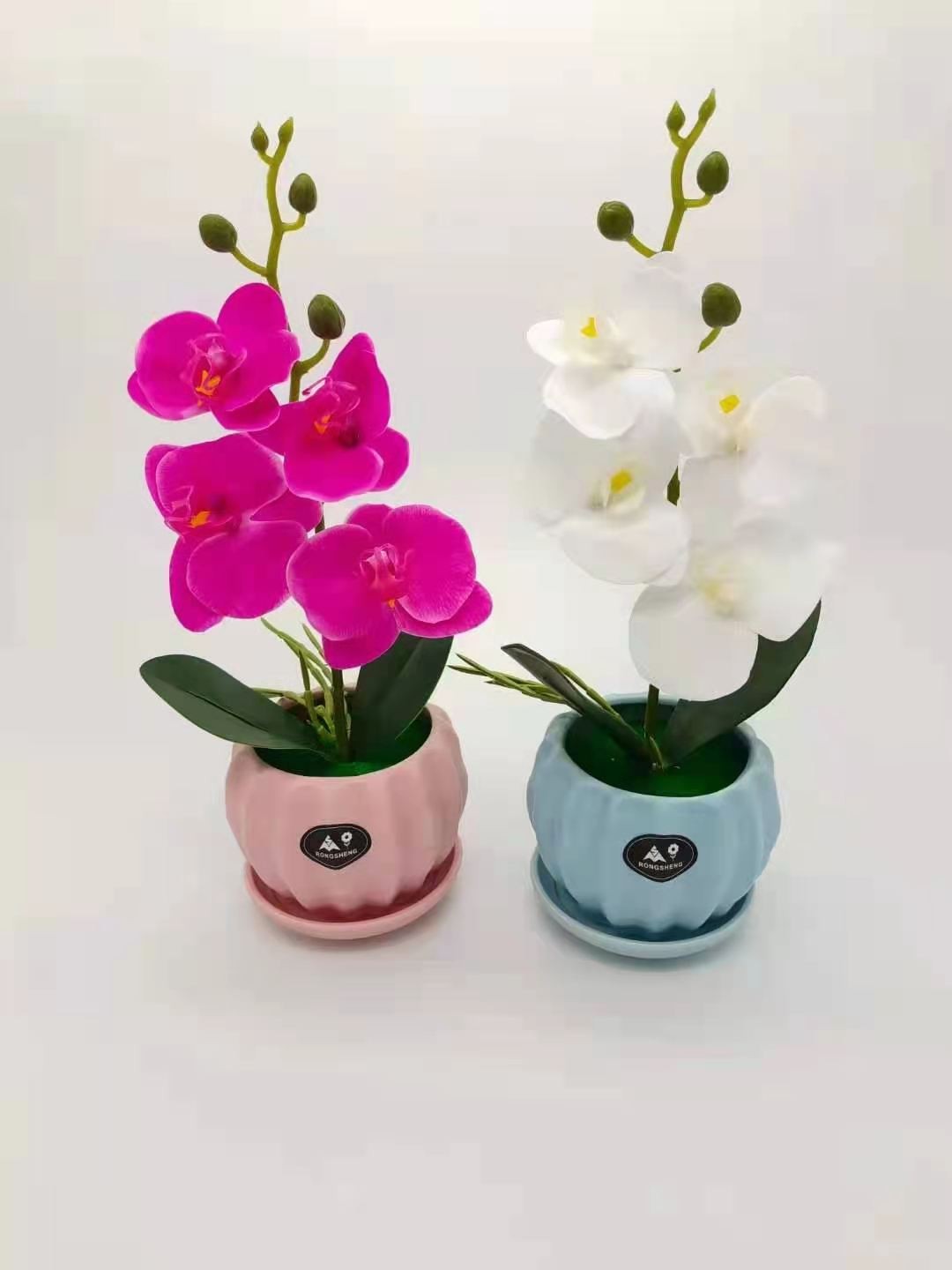现代简约仿真花 假花 蝴蝶兰玫瑰花艺套装客厅家居装饰花 小盆栽摆件详情图4