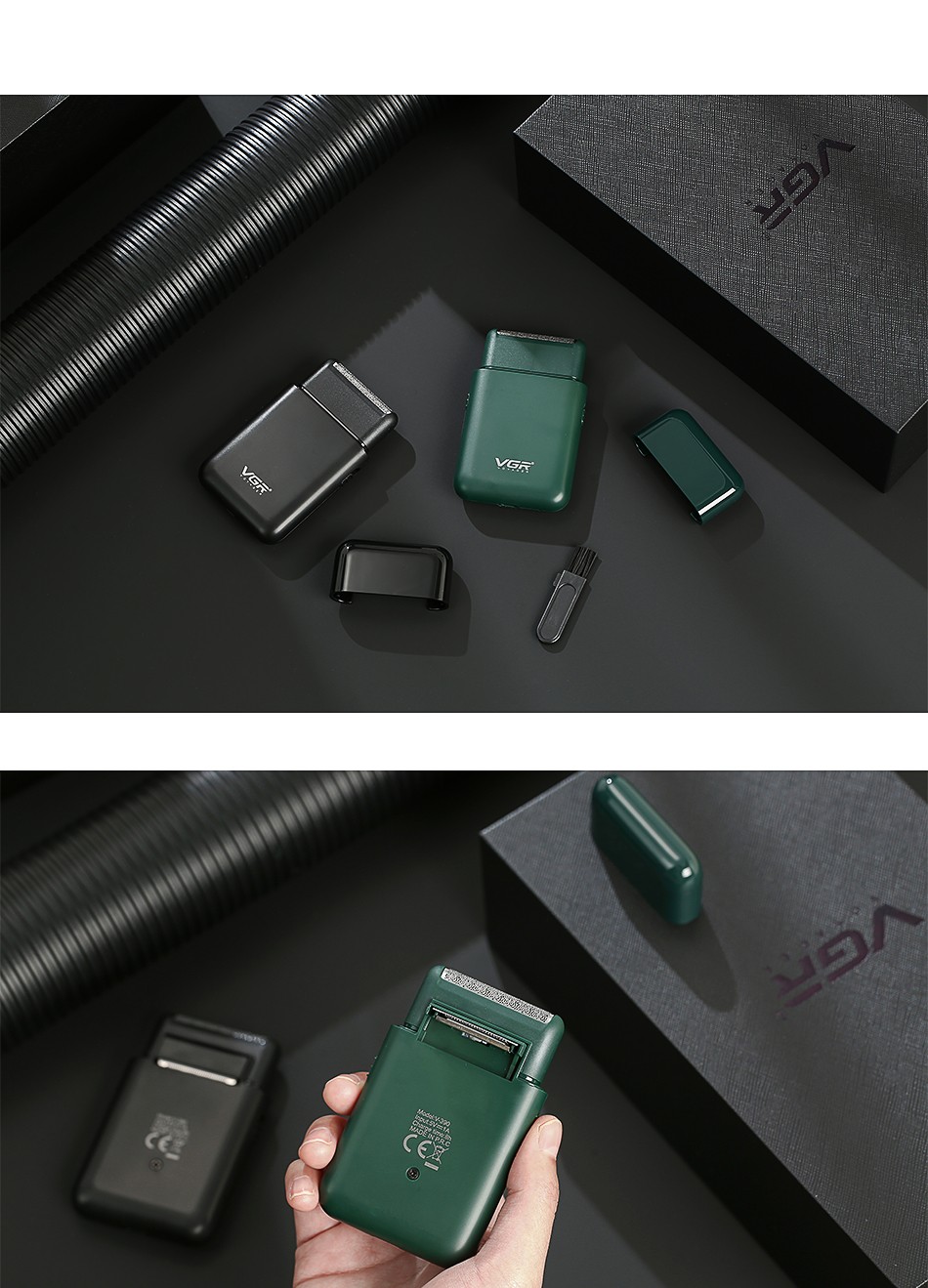 V390剃须刀 曲面刀网 充插两用 USB充电 旅行便携电动男士刮胡刀跨境V G R详情10