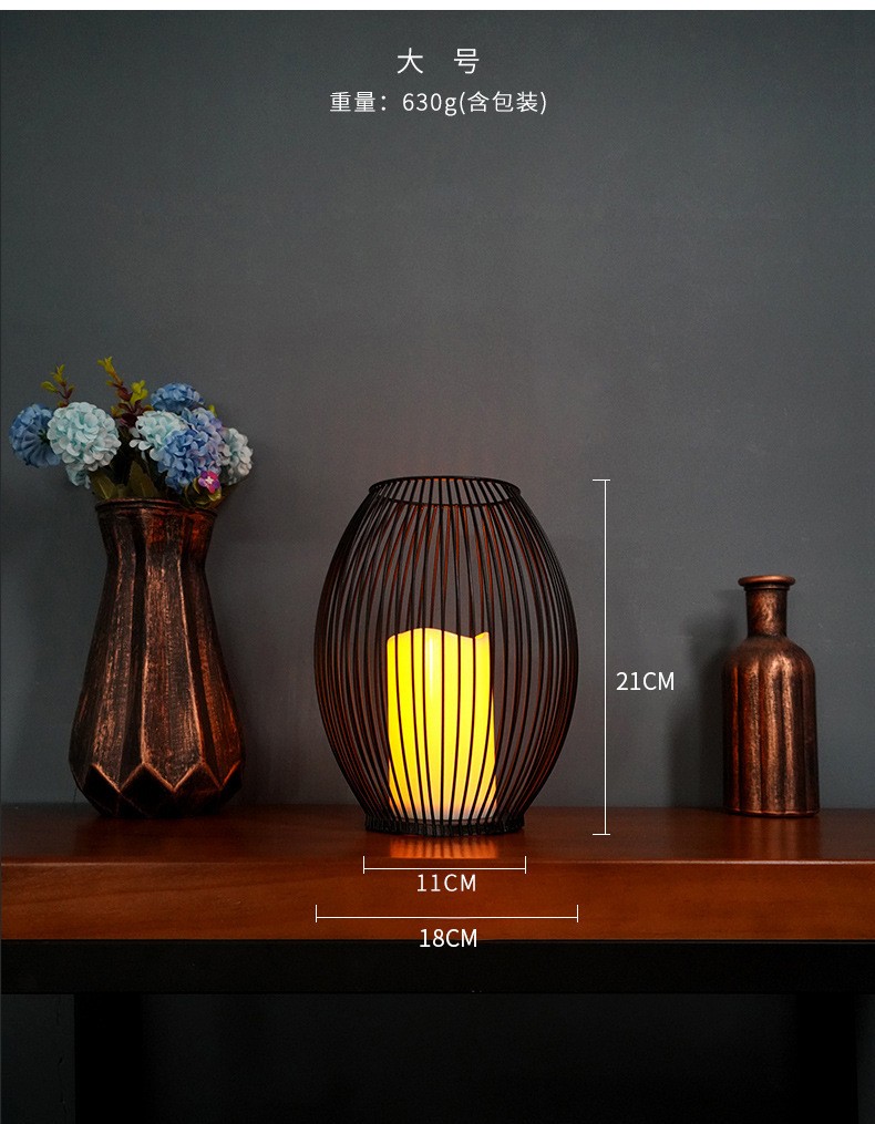 Nordic minimalist iron candlestick decoration, led simulation candle holder, coffee restaurant, creative indoor home craft detail image 10