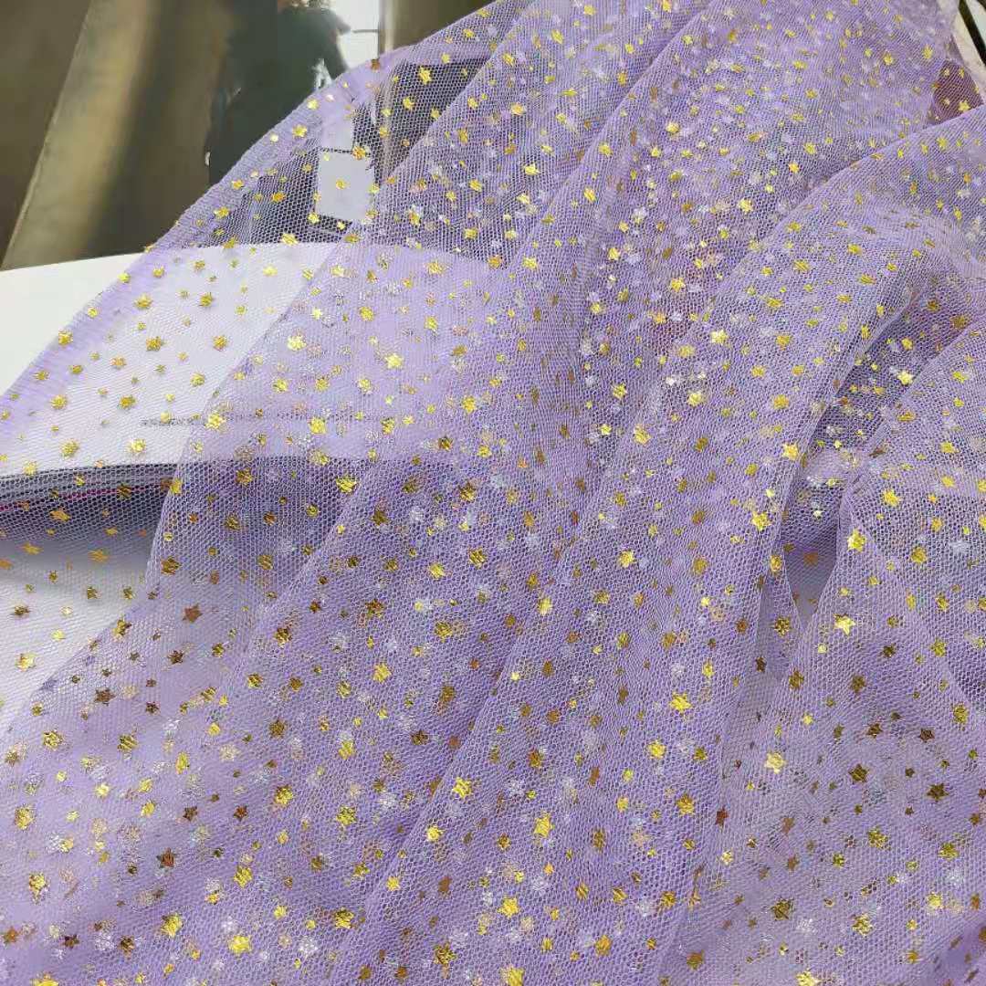 36A底布烫金五角星 舞台装 蓬蓬裙 头饰网纱