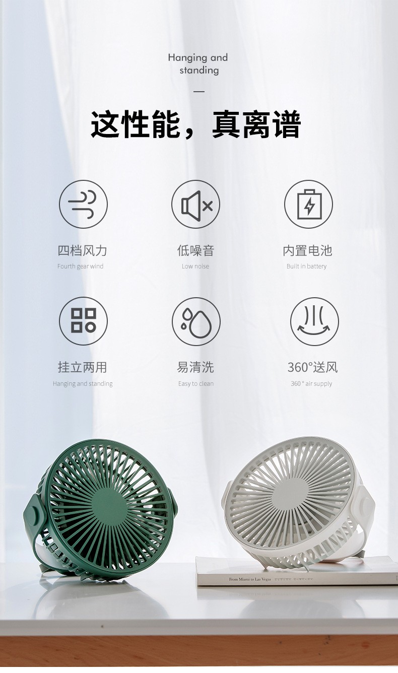 新品F35迷你吊扇学生宿舍蚊帐风扇便携静音床上电扇usb带灯小吊扇详情图1