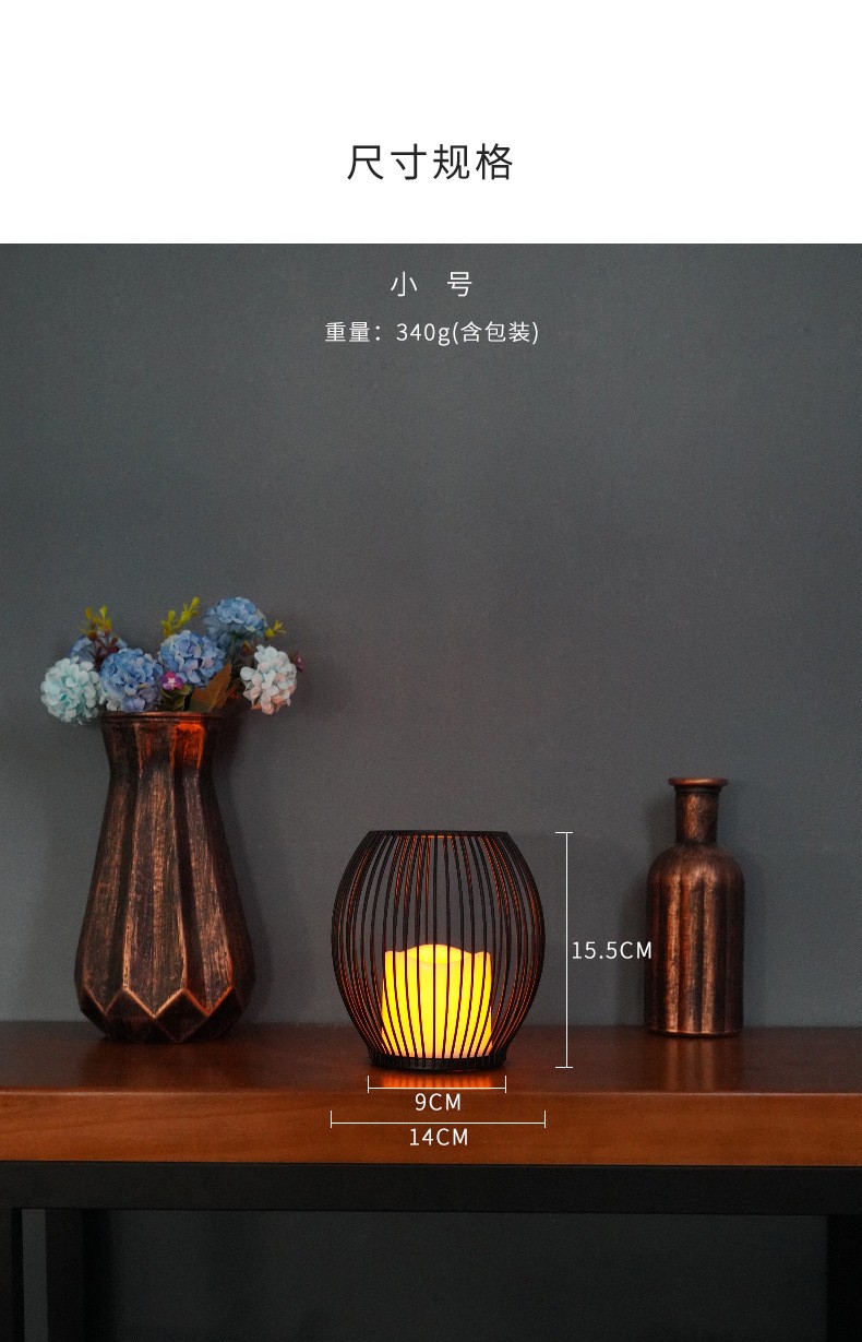Nordic minimalist iron candlestick decoration, led simulation candle holder, coffee restaurant, creative indoor home craft detail image 9