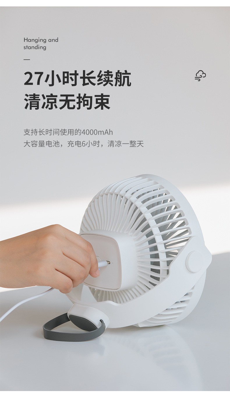 新品F35迷你吊扇学生宿舍蚊帐风扇便携静音床上电扇usb带灯小吊扇详情图4