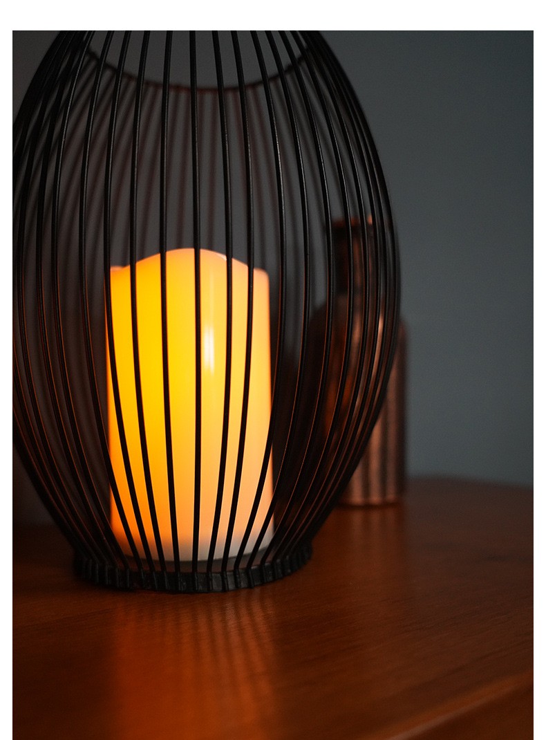 Nordic minimalist iron candlestick decoration, led simulation candle holder, coffee restaurant, creative indoor home craft detail image 6