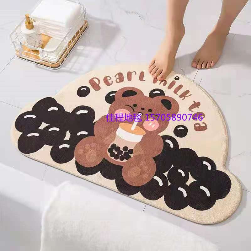 Cheap style - New semi-circular velvet printed mat, fluffy special-shaped mat, cloud floor mat, new floor mat, imitation cashmere door mat, anti-slip mat, with a regular mix of 5-6 patterns Specification drawing