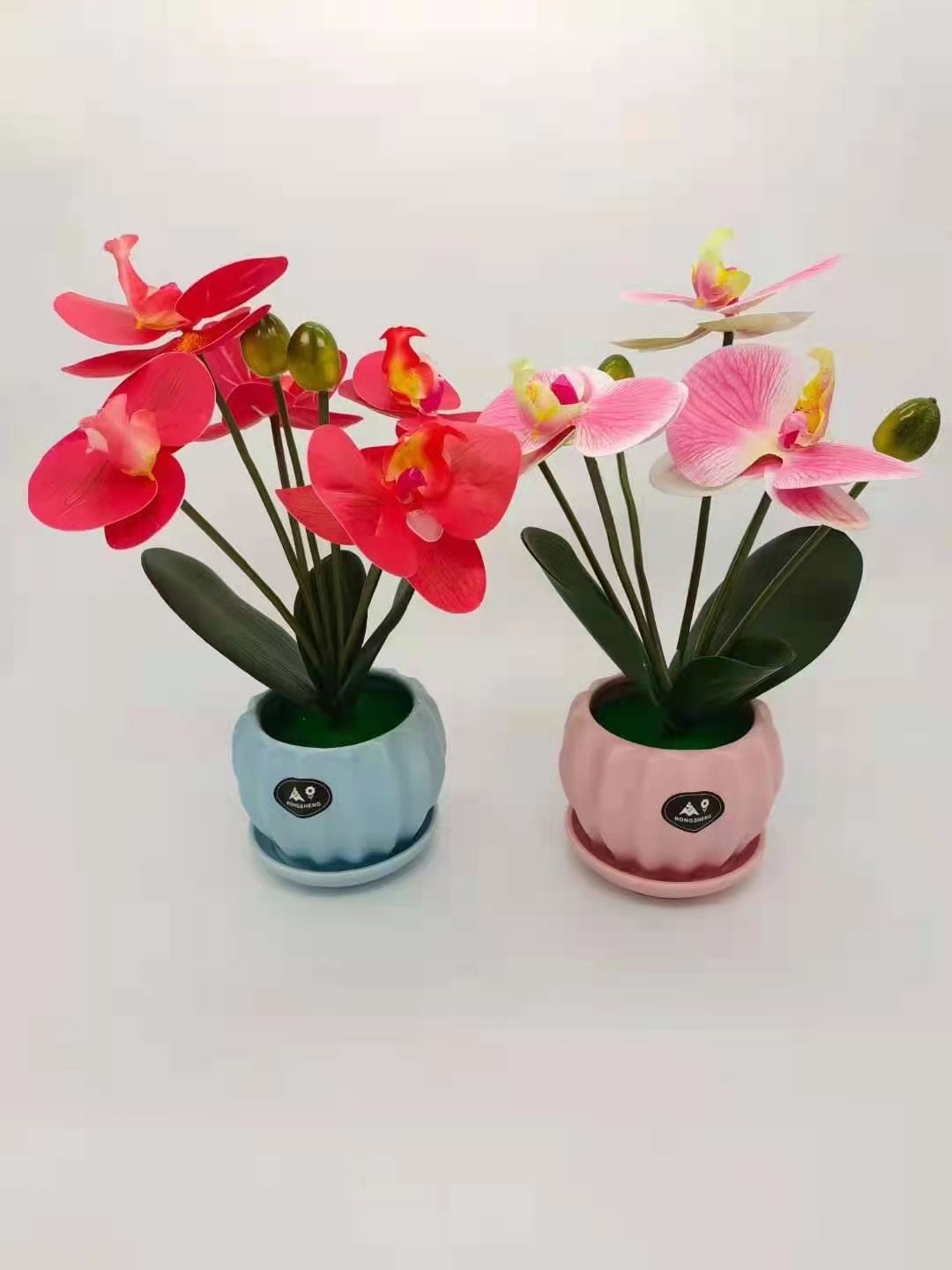 现代简约仿真花 假花 蝴蝶兰玫瑰花艺套装客厅家居装饰花 小盆栽摆件详情图3