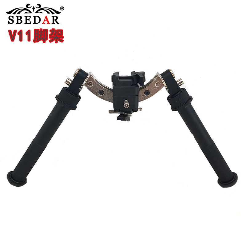V11 plegable telescópico ángulo giratorio soporte de metal completo cabeza oscilante bípode táctico multifuncional