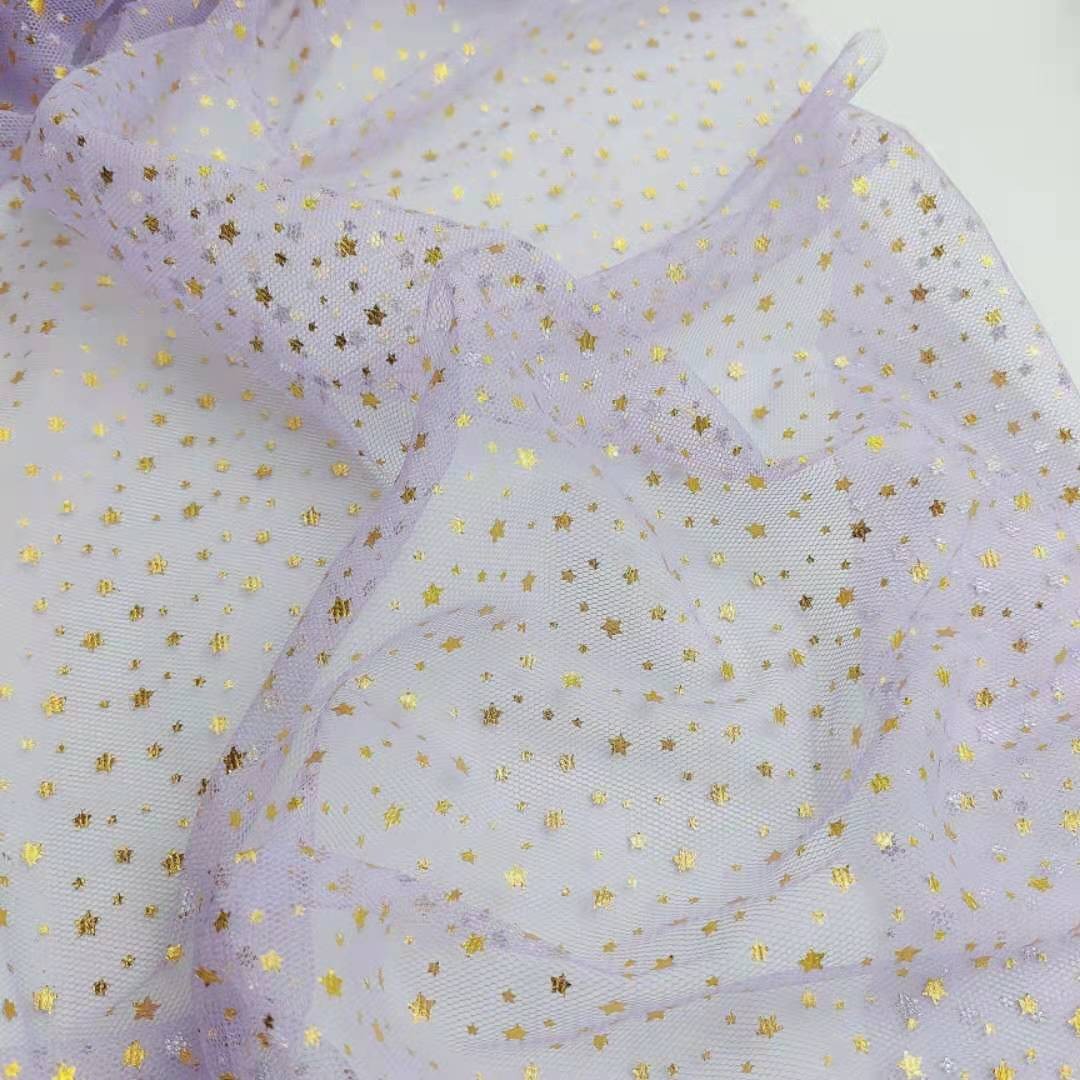 36A底布烫金五角星 舞台装 蓬蓬裙 头饰网纱详情图3