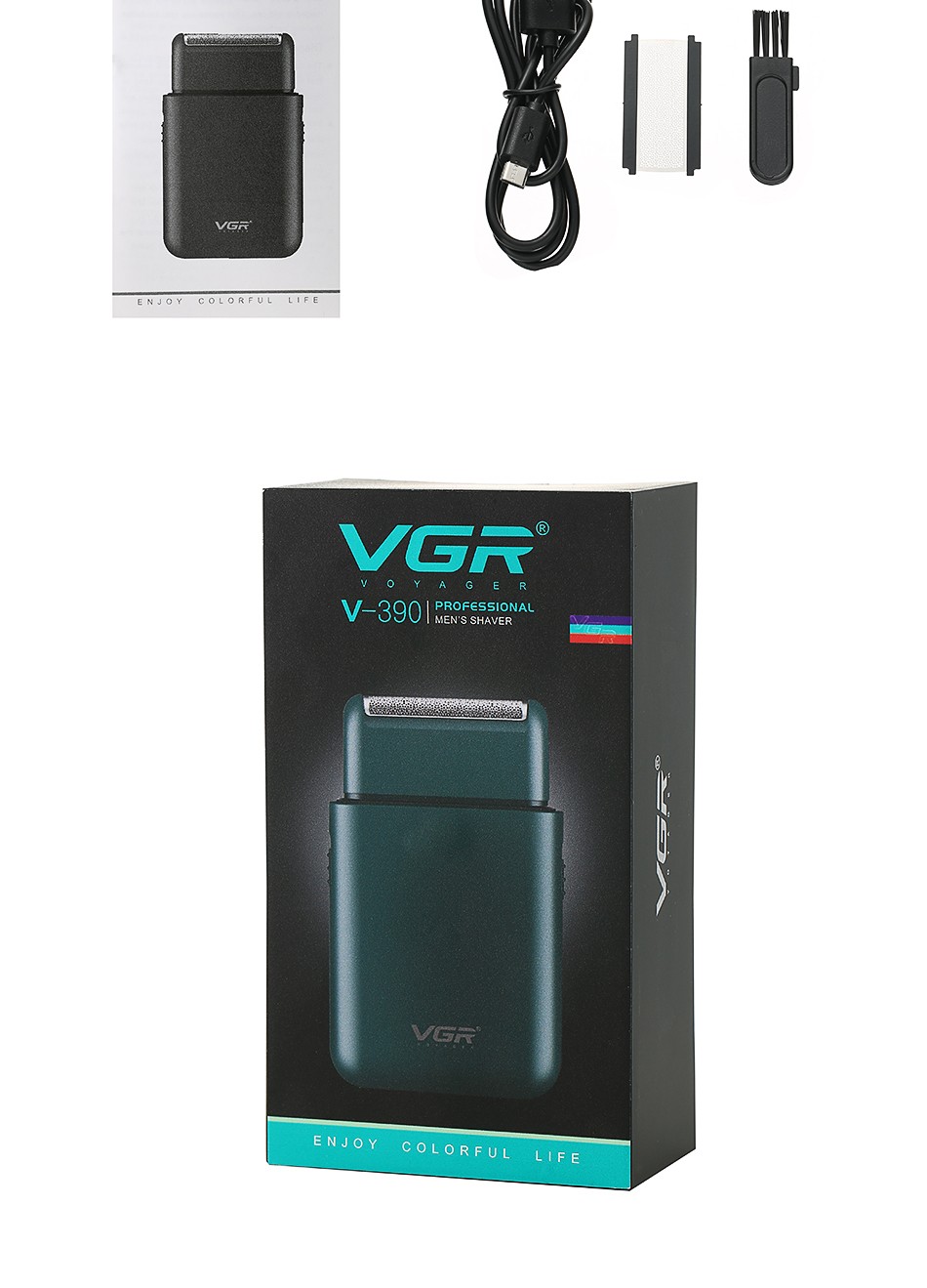 V390剃须刀 曲面刀网 充插两用 USB充电 旅行便携电动男士刮胡刀跨境V G R详情12