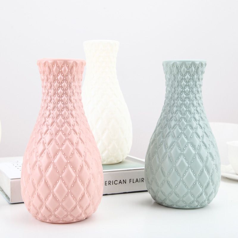 菠萝形塑料花瓶 创意干花花瓶家居花瓶 塑料PE耐摔花瓶详情图1
